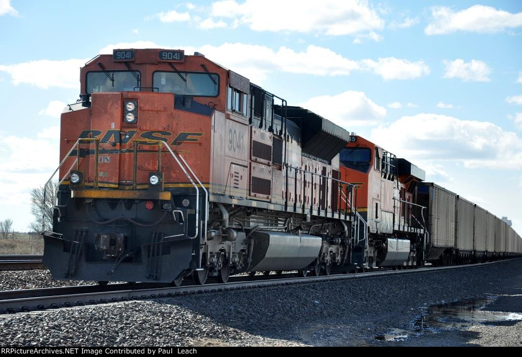 Tied down empty coal train